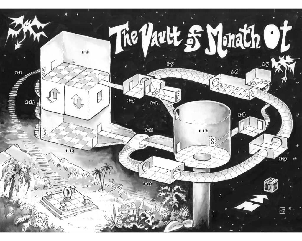 Map for Goodman Games' Dungeon Crawl Classics RPG Module "Piercing the Demon;s Eye"