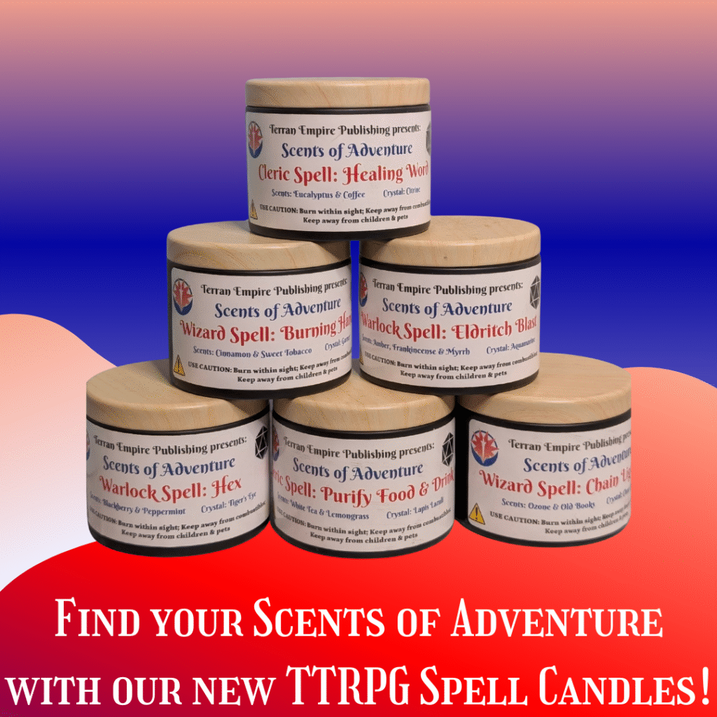 Image shows 6 different 4oz tin candles, stacked.