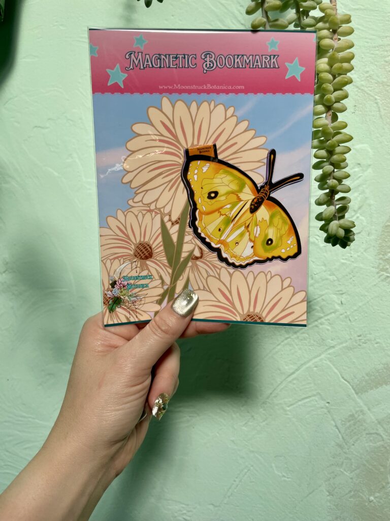 Yellow Dayglow Magnetic Butterfly Bookmark
