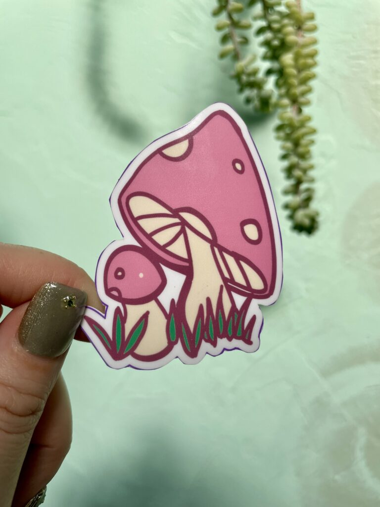 Small Pink Shroom Vinyl sticker